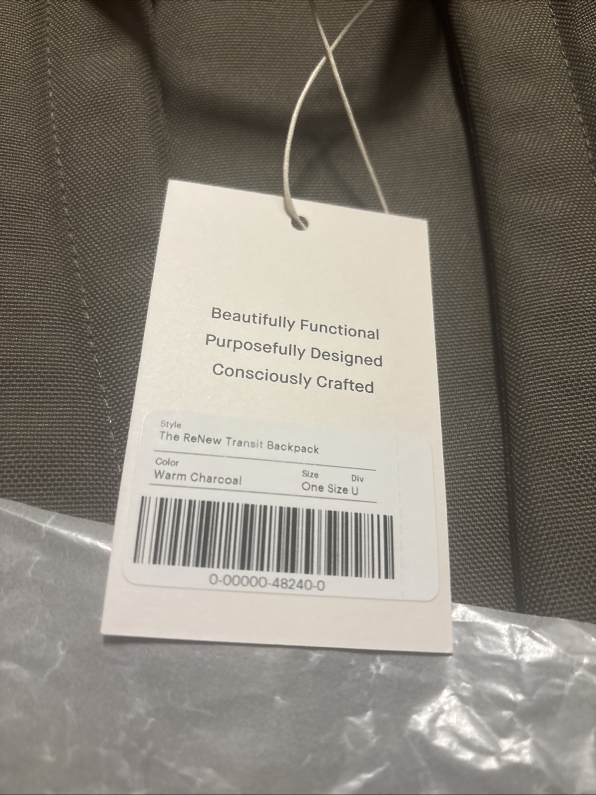 Everlane The Renew Transit Backpack Warm Charcoal