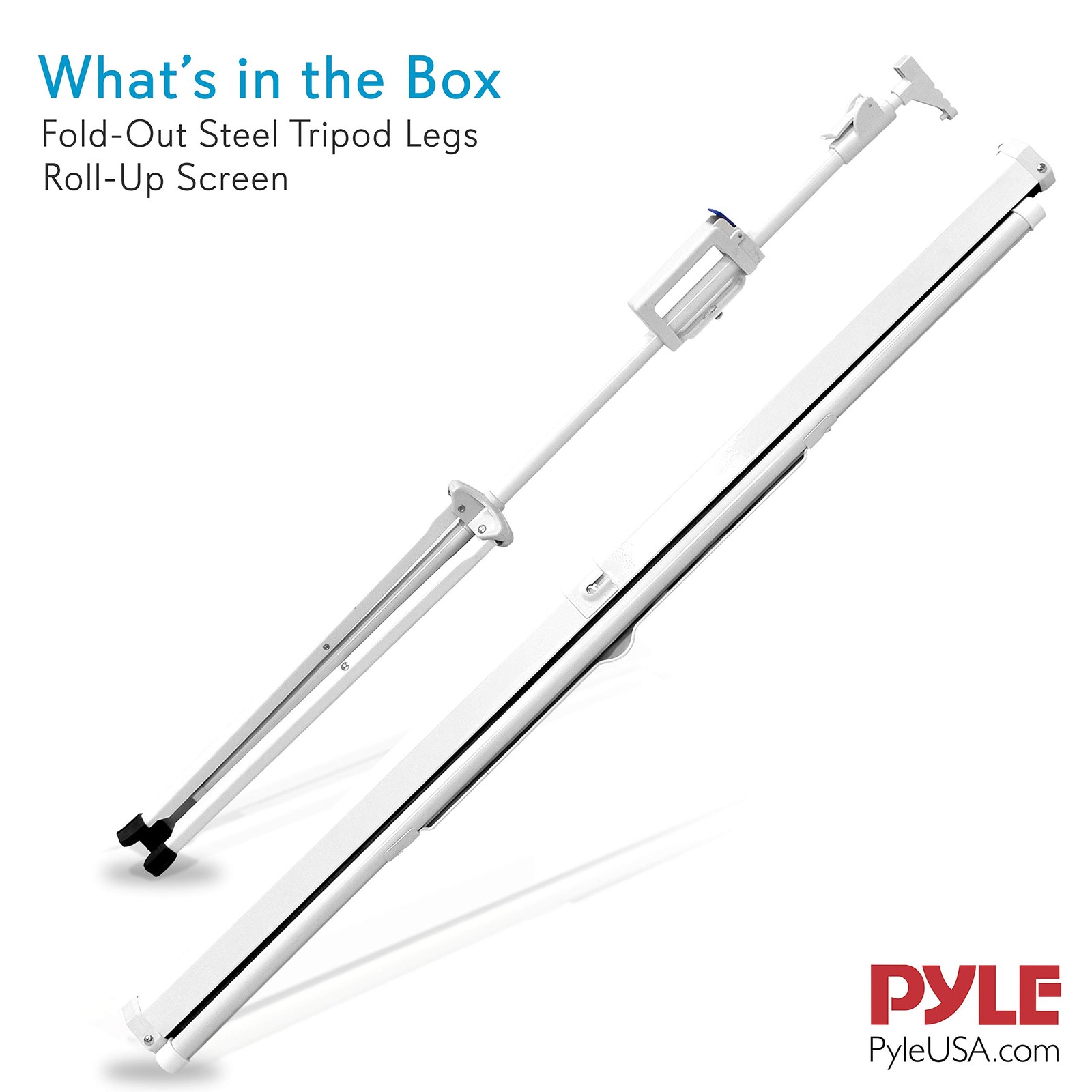 Pyle 50 Inch Portable Projector Screen with Tripod Stand – 50 Inch, White