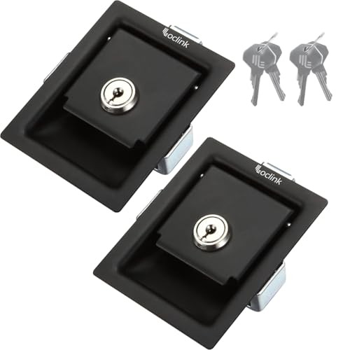 Truck Tool Box Lock Replacement with Keys, 2 pack (3.3"(L) x 2.7"(W)) Black