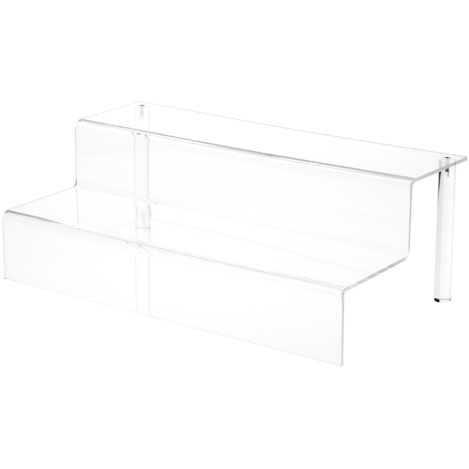 Plymor Clear Acrylic 2-Step Display Stairs, 6.25" H x 18" W x 10.5" D