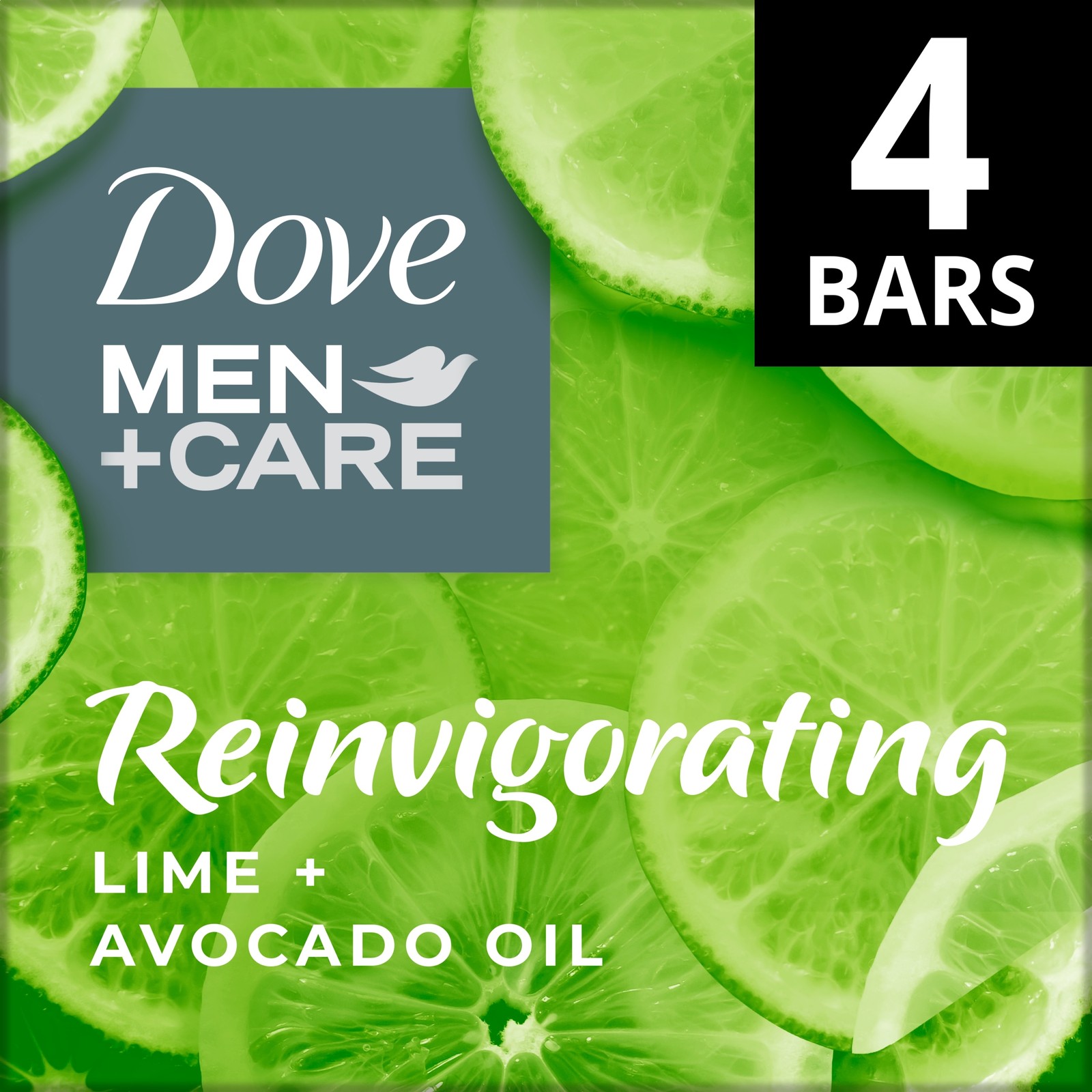Dove Men Care Bar Reinvigorating - 4 x 5 oz - Lime and Avocado Oil - 4 count
