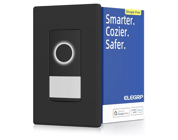 ELEGRP Black Smart Wi-fi Sensor Switch