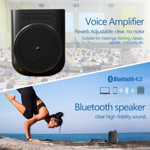 Portable Rechargeable Mini Voice Amplifier with Wired Microphone Headset and