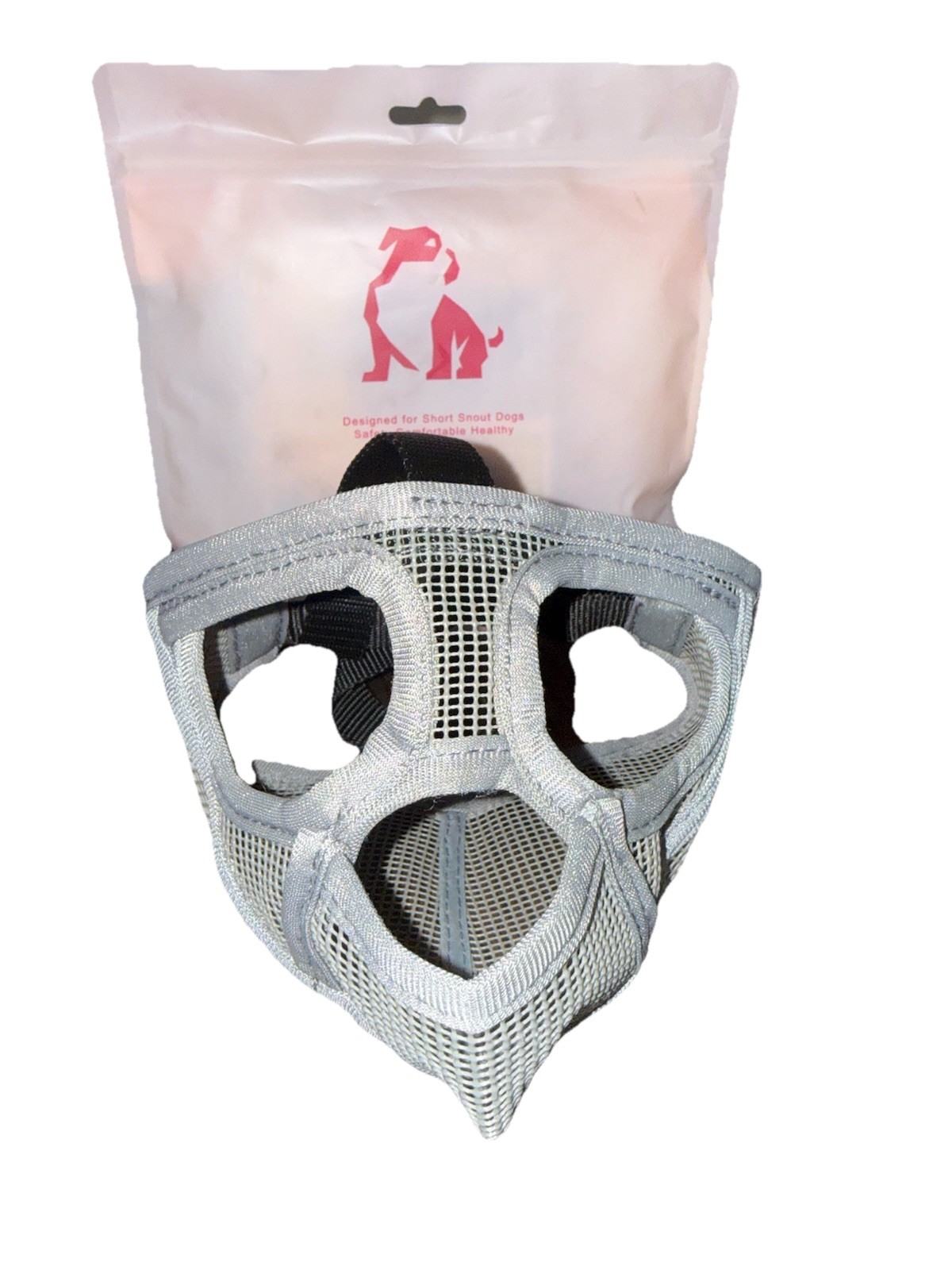 French Bulldog Muzzle, Short Snout Mesh Dog Muzzle with Tongue Out Design for Fl