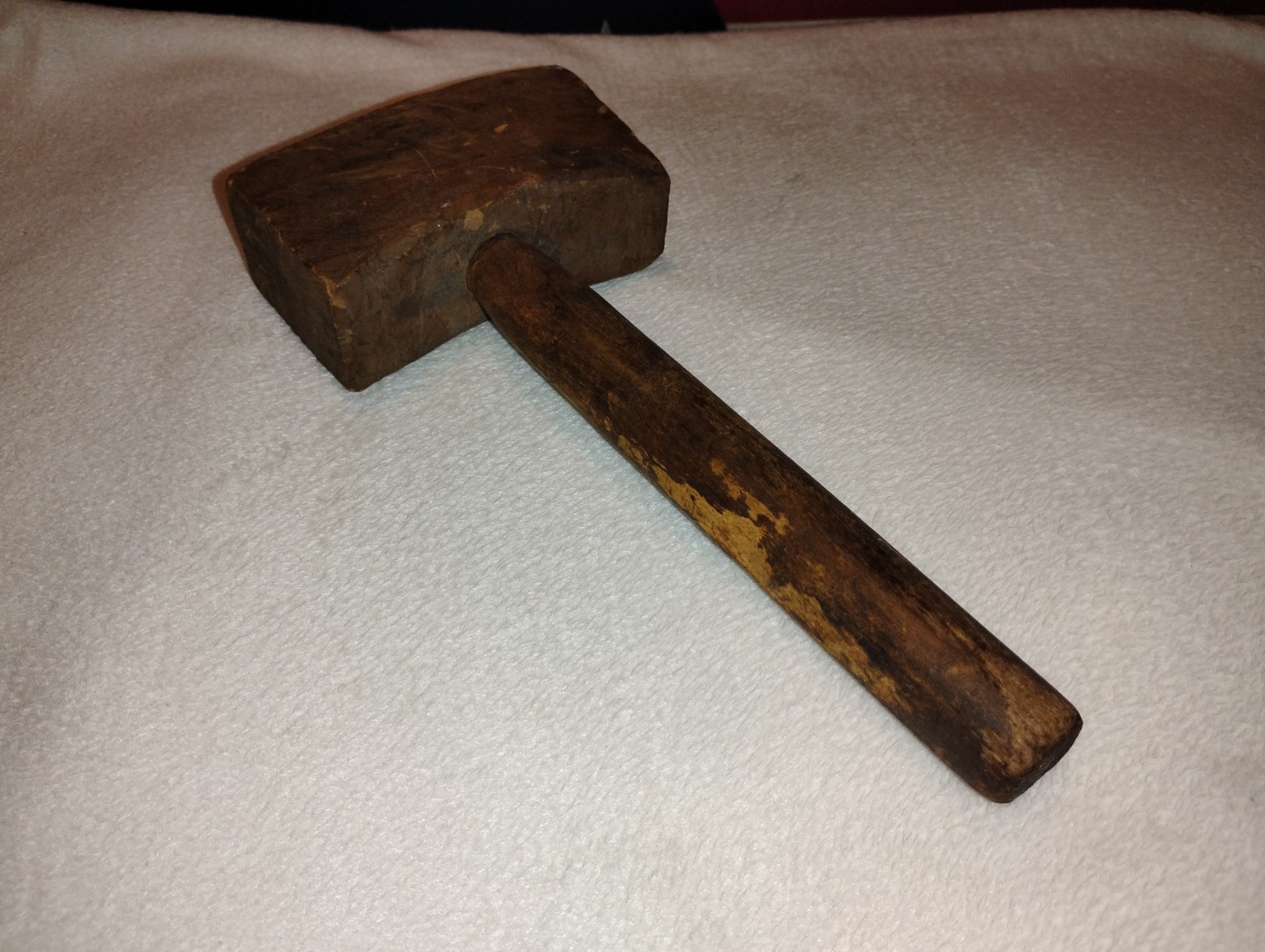 ANTIQUE PRIMITIVE CARVED WOOD HAMMER CARPENTRY TOOLS CONSTRUCTION BUILDING RARE