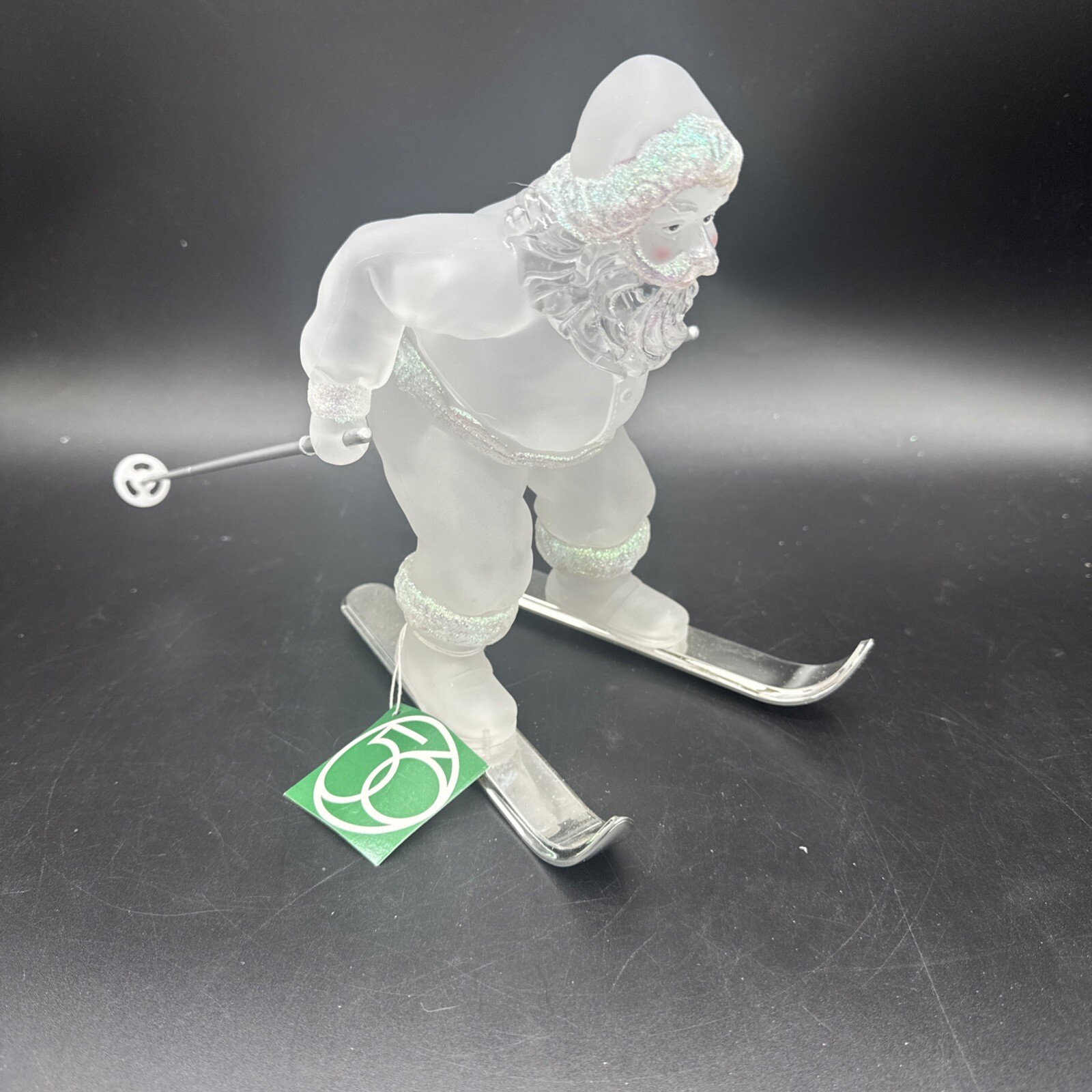 Department 56 Frosted Glass Santa Skiing With 2 Ski Poles Part Of 56.45182