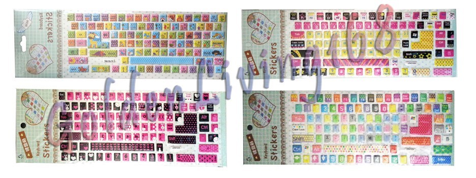 Desktop Laptop Keyboard Stickers Large Letters CUTE DESIGNS fast USA shipping!