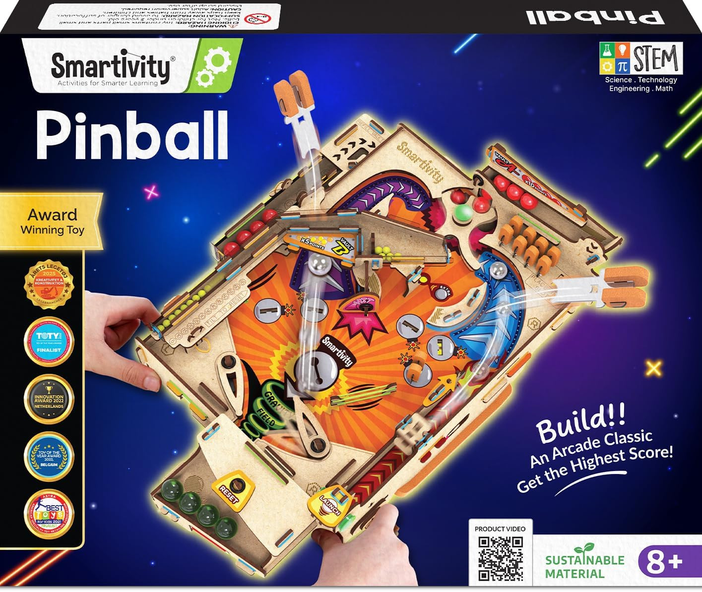 Pinball Machine STEM DIY Toy for Kids 8-14 Years | Educational Construction Acti