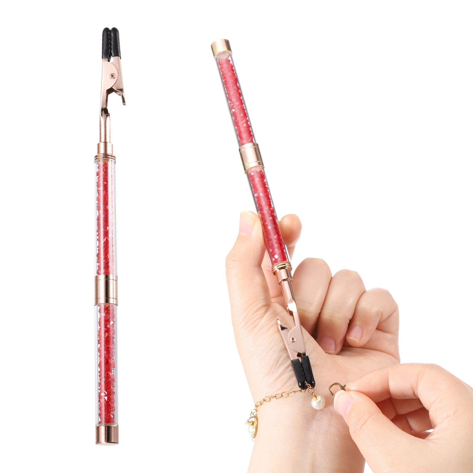 Bracelet Helper Tool to Put on Yourself Red/Rose Gold