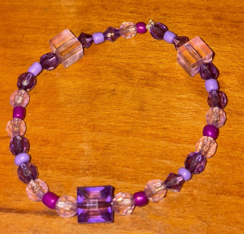 Handmade Purple Beaded Bracelet