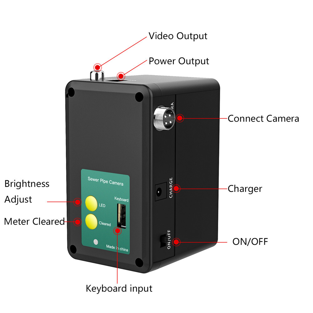 10.1" 70M Pipe Inspection Camera with 512HZ Locator Self-leveling Meter Counter