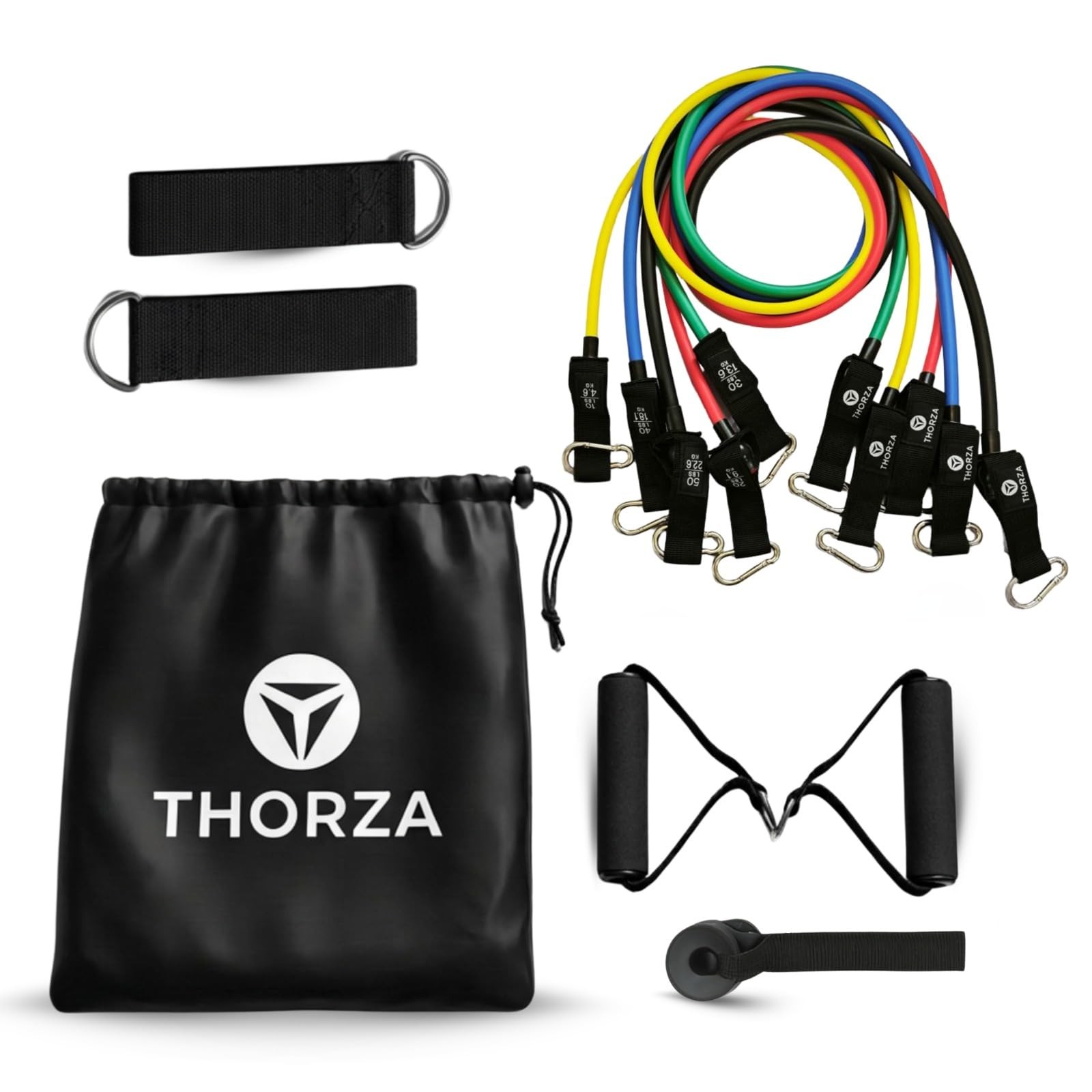 THORZA 11-Piece Full Body Strength Training with Resistance Bands Set - Multi
