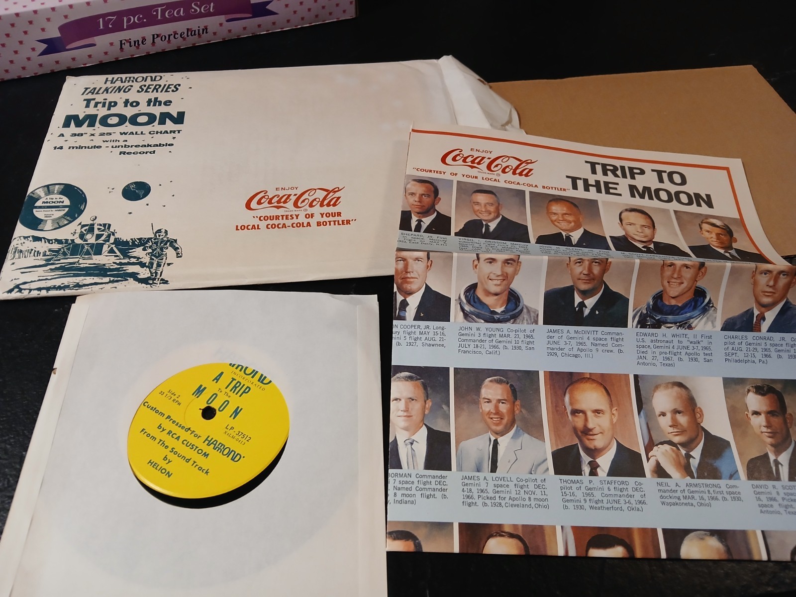 Vintage Coca-Cola Hammond Talking Series "Trip to the Moon" -Wall Chart & Record