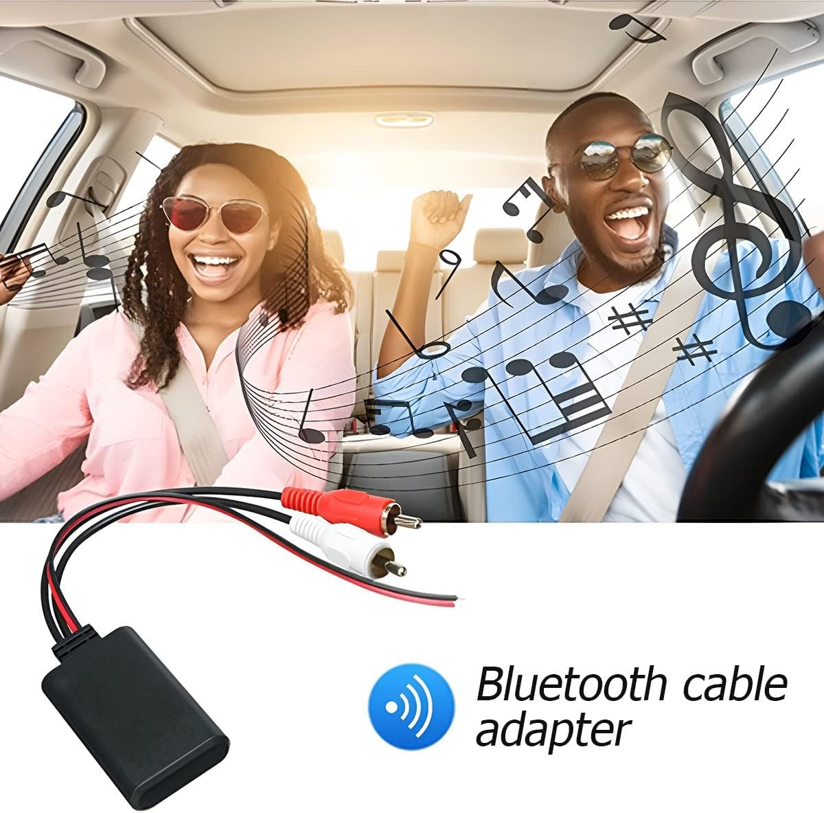 Car Audio Stereo 2 RCA Interface Cable Adapter Bluetooth AUX Receiver Module