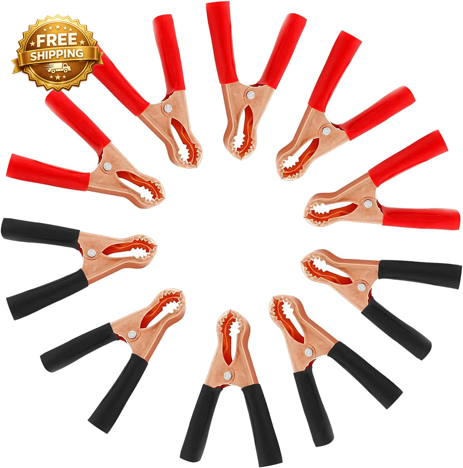 10Pcs 50A Insulated Alligator Clips Electrical Heavy Duty Alligator Clamps