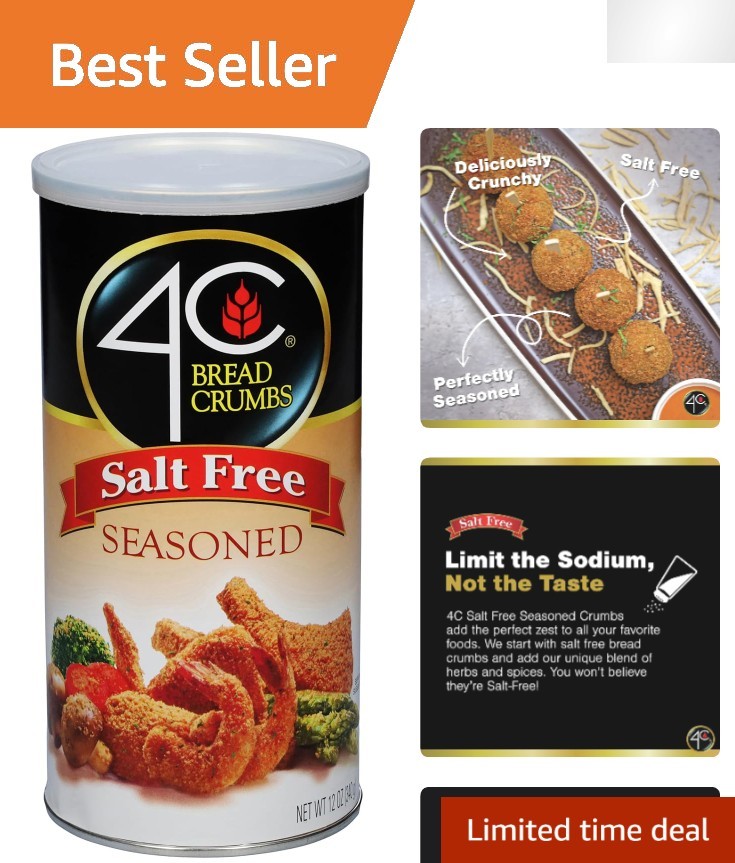 12 Ounce  Crunchy Bread Crumbs - Salt Free Seasoned Culinary Essential