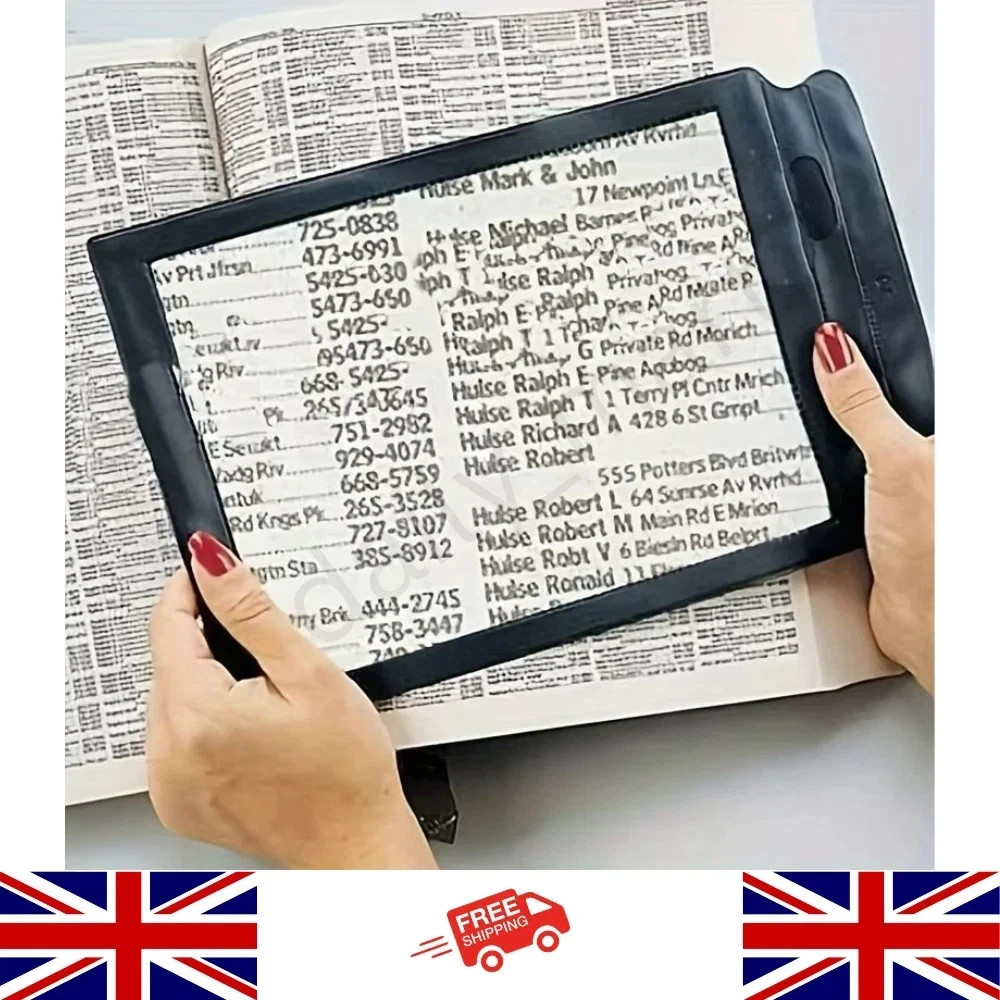 Large Magnifying Glass Hands Free With LED Light Magnifier Giant Reading sewing