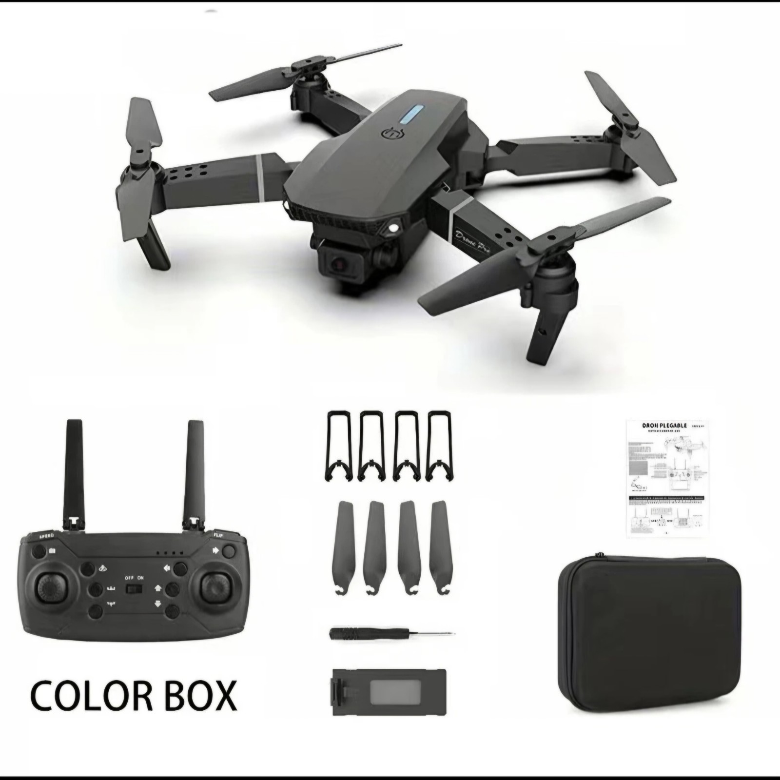 E88 Pro Drone Dual Camera Drone Obstacle Avoidance 4 Batteries Foldable 3 Speed