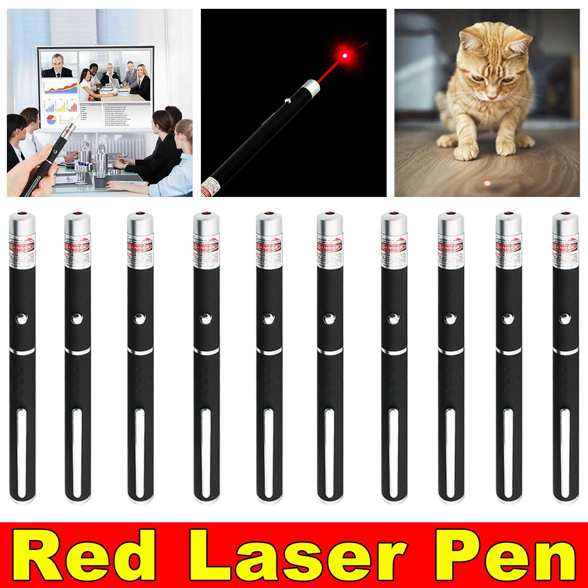 10× Small Mini 650nm Red Laser Pointer Pen Light Single Beam AAA Lazer Pet Toys