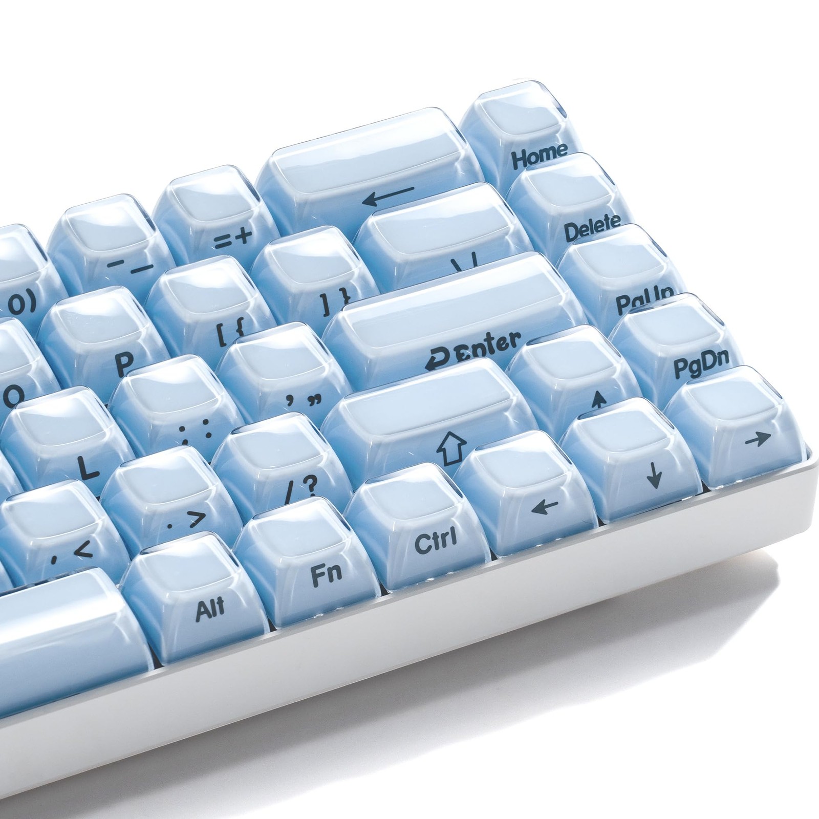 GMKWTL XVX Blue Keycaps, Crystal Jelly Keyboard Keycaps OEM Profile Side