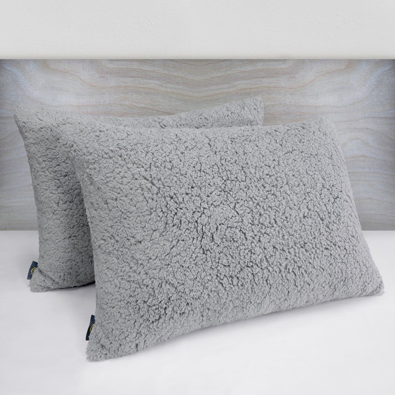 Sherpa Pillow Set of 2 Removable Cover Standard Queen Machine Washable Polyester