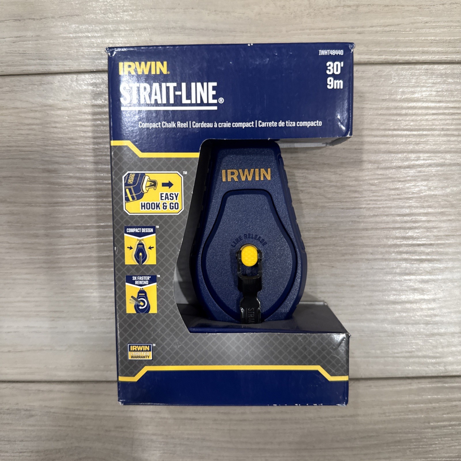 IRWIN STRAIT-LINE 30-ft Compact Chalk Reel - 3:1 Gear Ratio