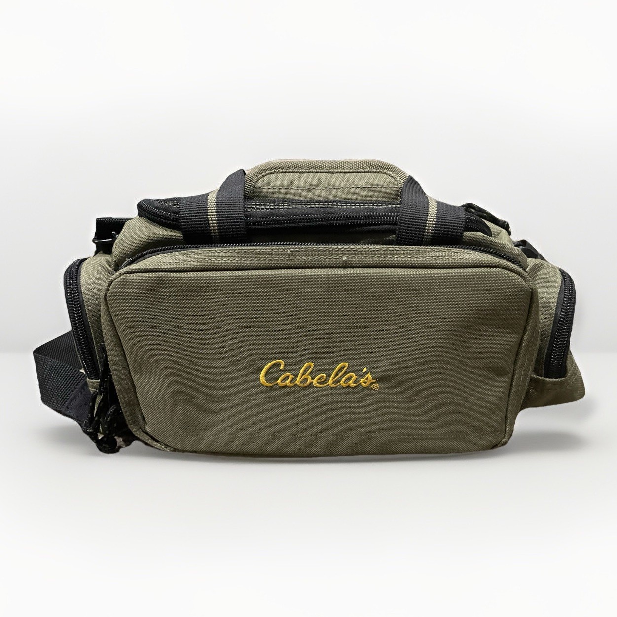 Cabelas Green Tan Hunting Fishing Outdoors Bag Tote Woods Forest Sportsman
