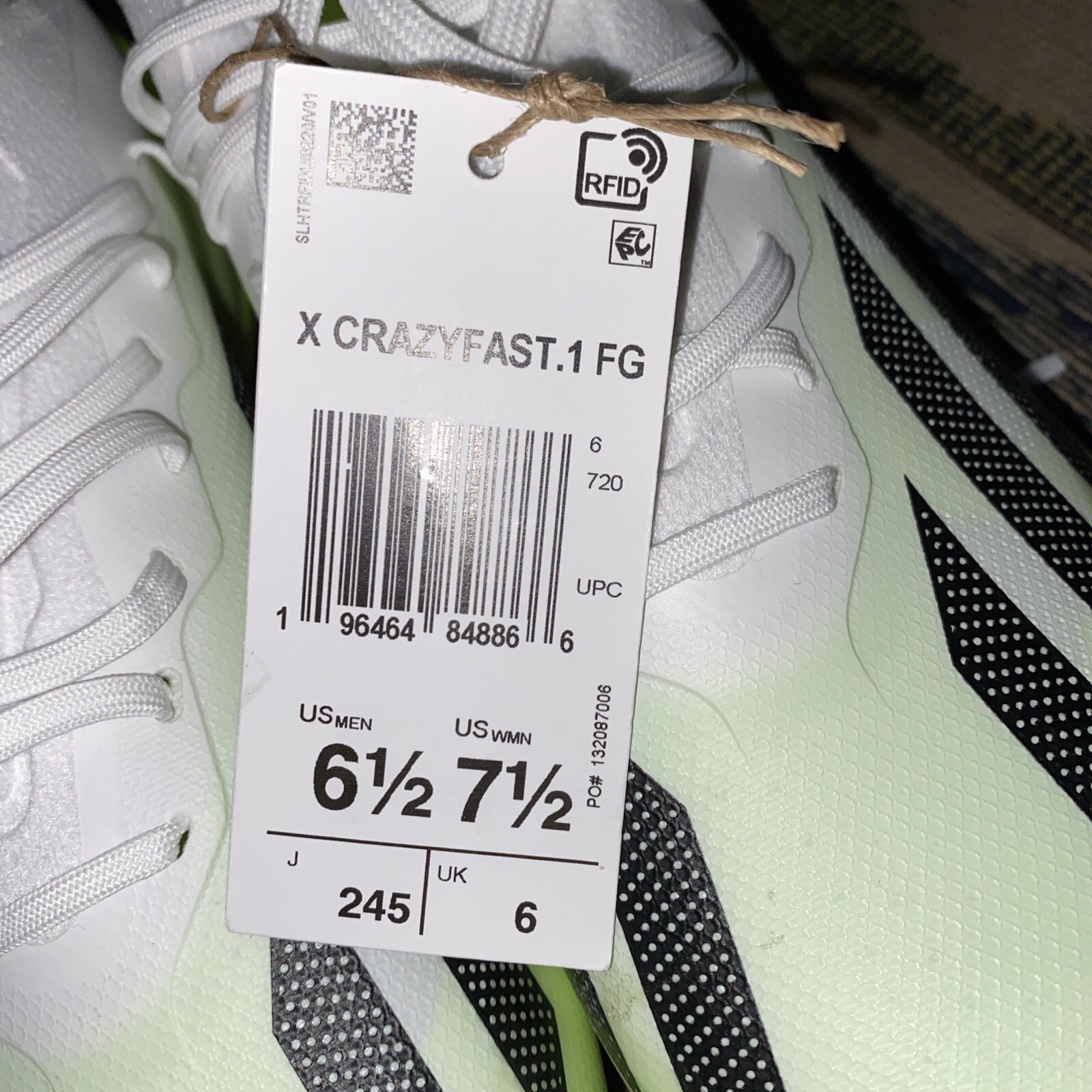 Adidas X Crazyfast.1 FG Soccer Shoes, Size 6.5, Speedportal, Speedflow