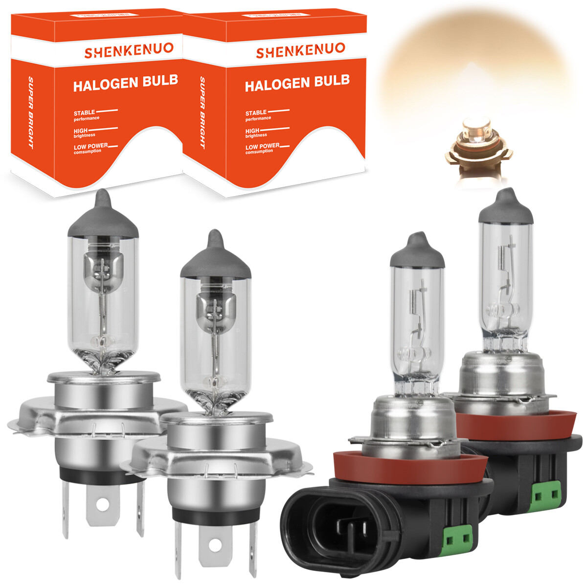 For Mazda 2 2011 2012-2014 4X 3400K Halogen Headlight High/Low Fog Light Bulb BP