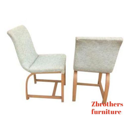 pair Gilbert Rohde Heywood Wakefield Art Deco bent wood side chairs wheat A