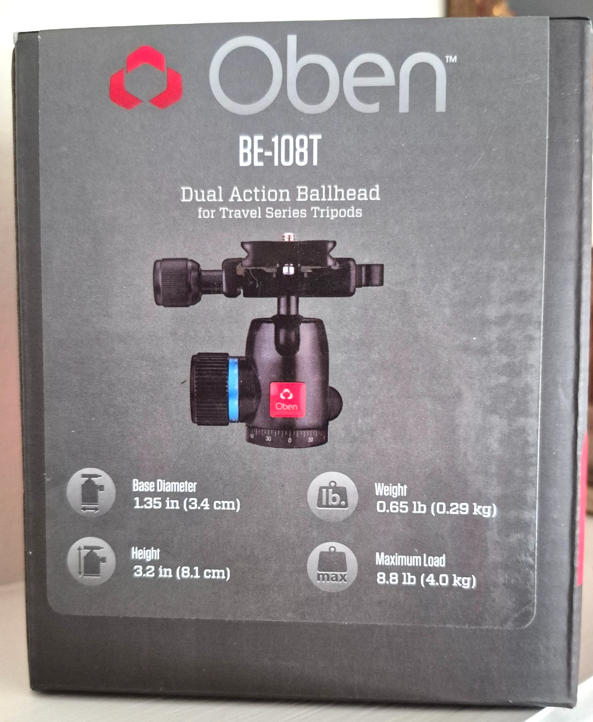Oben Dual Action Ball Head BE-108T for Travel Series Tripods