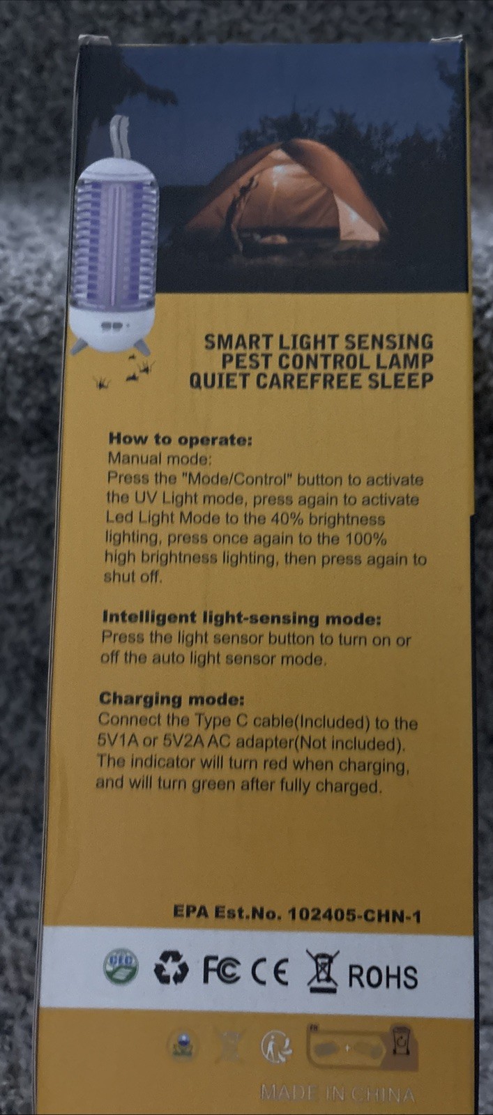 Smart Bug Zapper With A Built In Lithium Battery