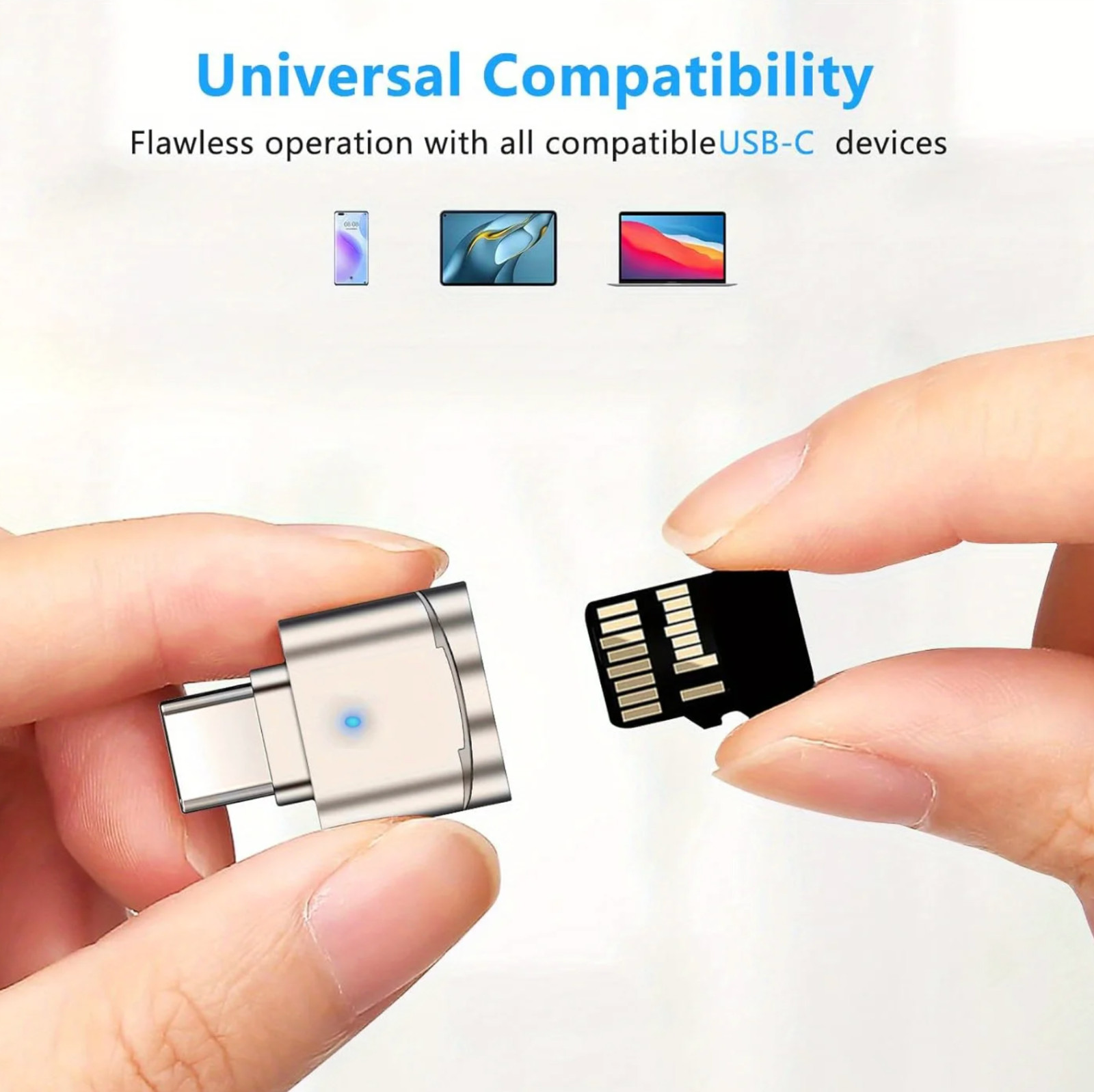 2-Pack Type C Micro SD Card Reader OTG USB C Adapter for iPhone 15/16Pro MacBook