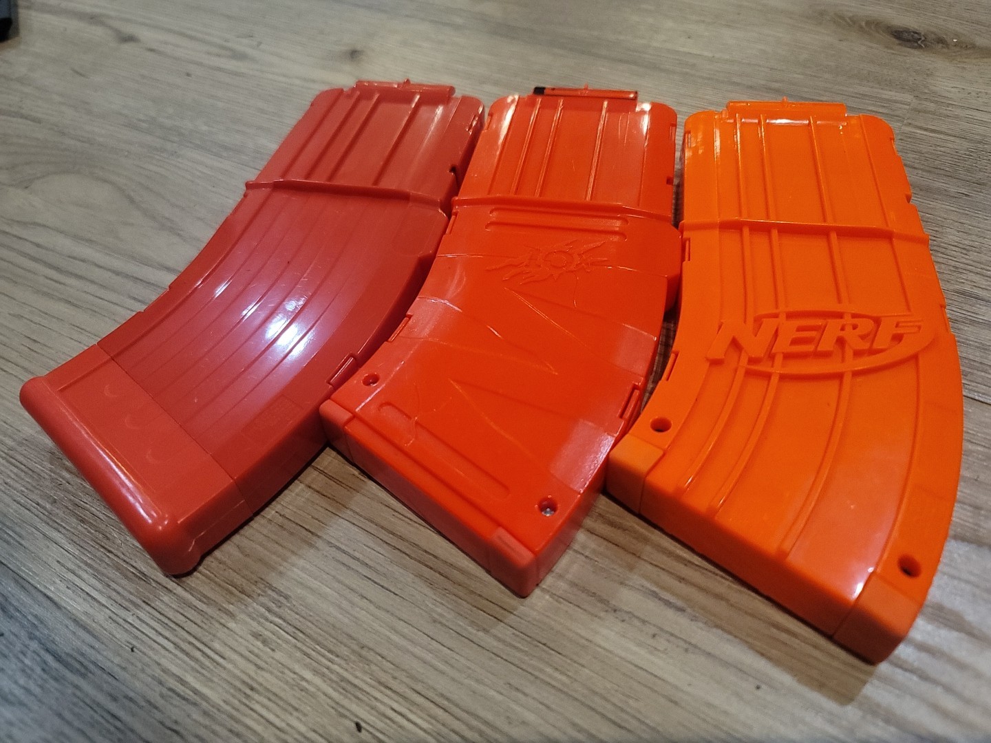 Nerf Red Curved 10 Dart Banana Clips Magazines Lot of 3