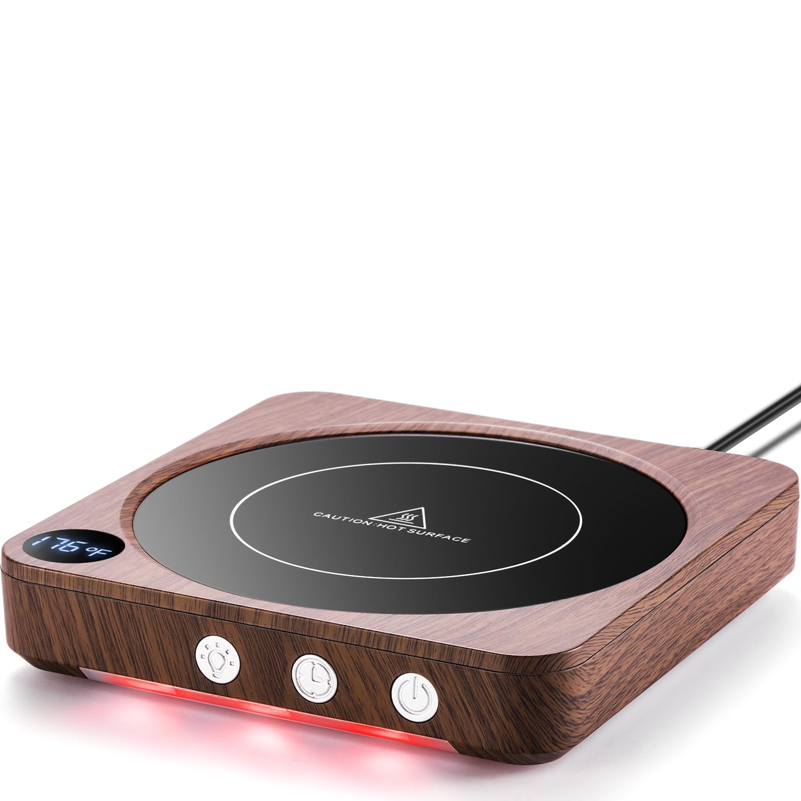 House Gem Mug Warmer - 36W Coffee for Desk with 5.86*5.86, Wood