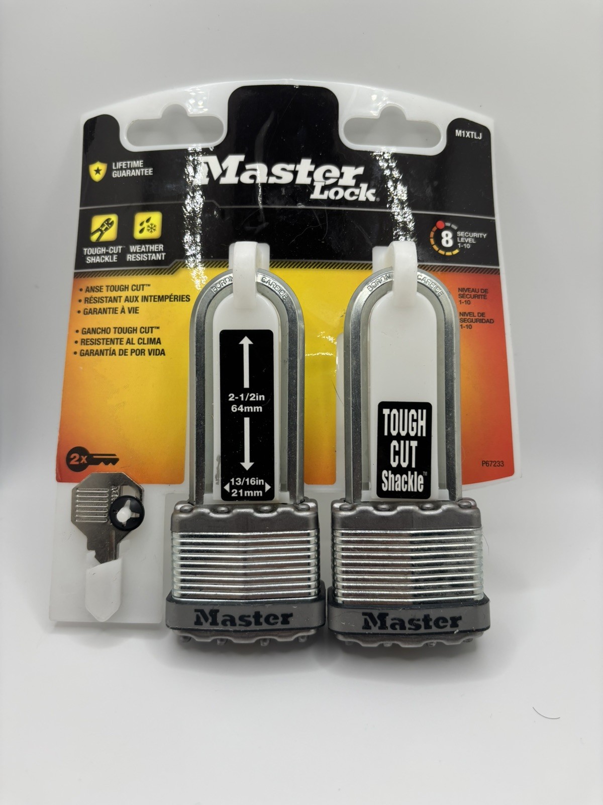 **NEW**  Master Lock M1XTLJ 2 Pack Keyed Alike 2 1/2" Shackle (P67234)
