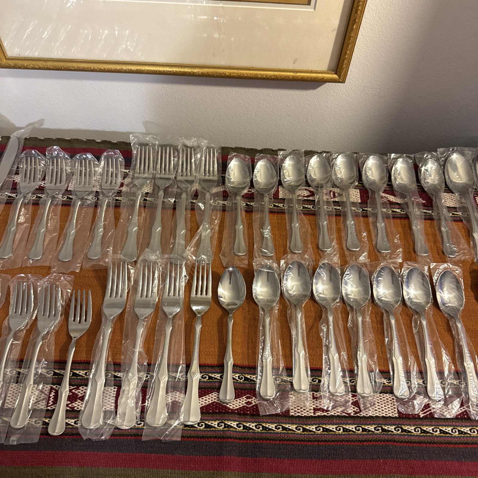 Vtg 50 Pc Brand New National Stainless Flatware 8 Settings NF27 Pattern Olaf