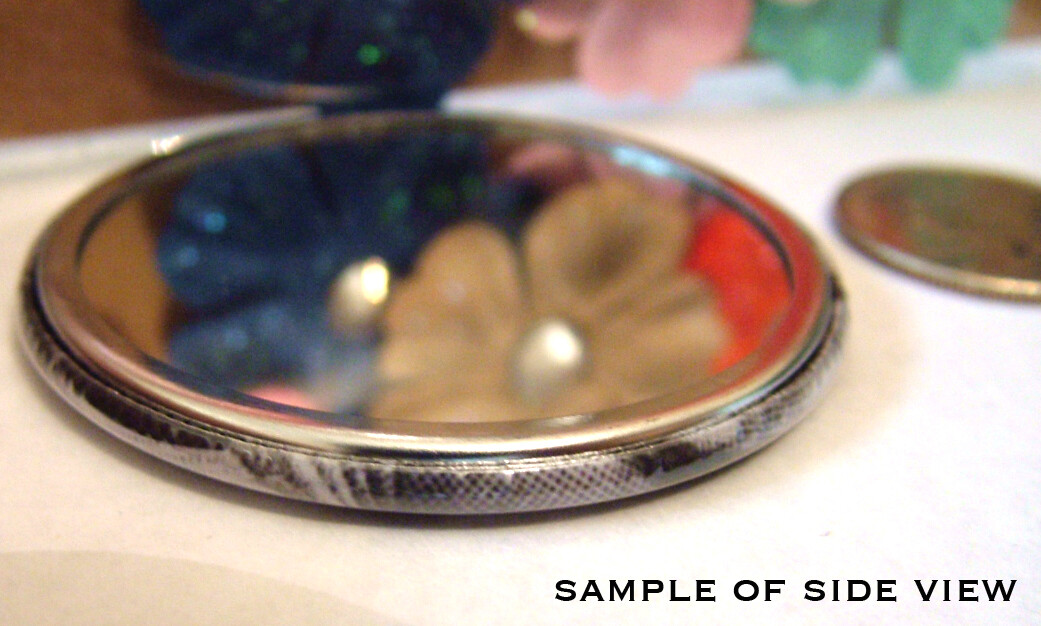 Happy Halloween Midnight Blue Handprssed 2.25" Pocket Mirror, Magnet or Pinback
