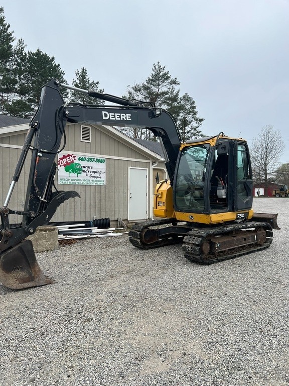 16 John Deere 75G Midi Excavator, Aux Hydraulics, NEW Hydraulic Thumb, 3344 hrs