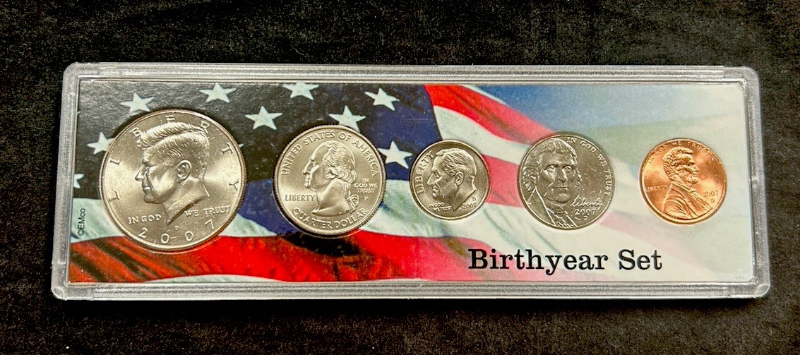 2007 Birth Year Set 5 Bright Uncirculated Coins FREE SHIPPING