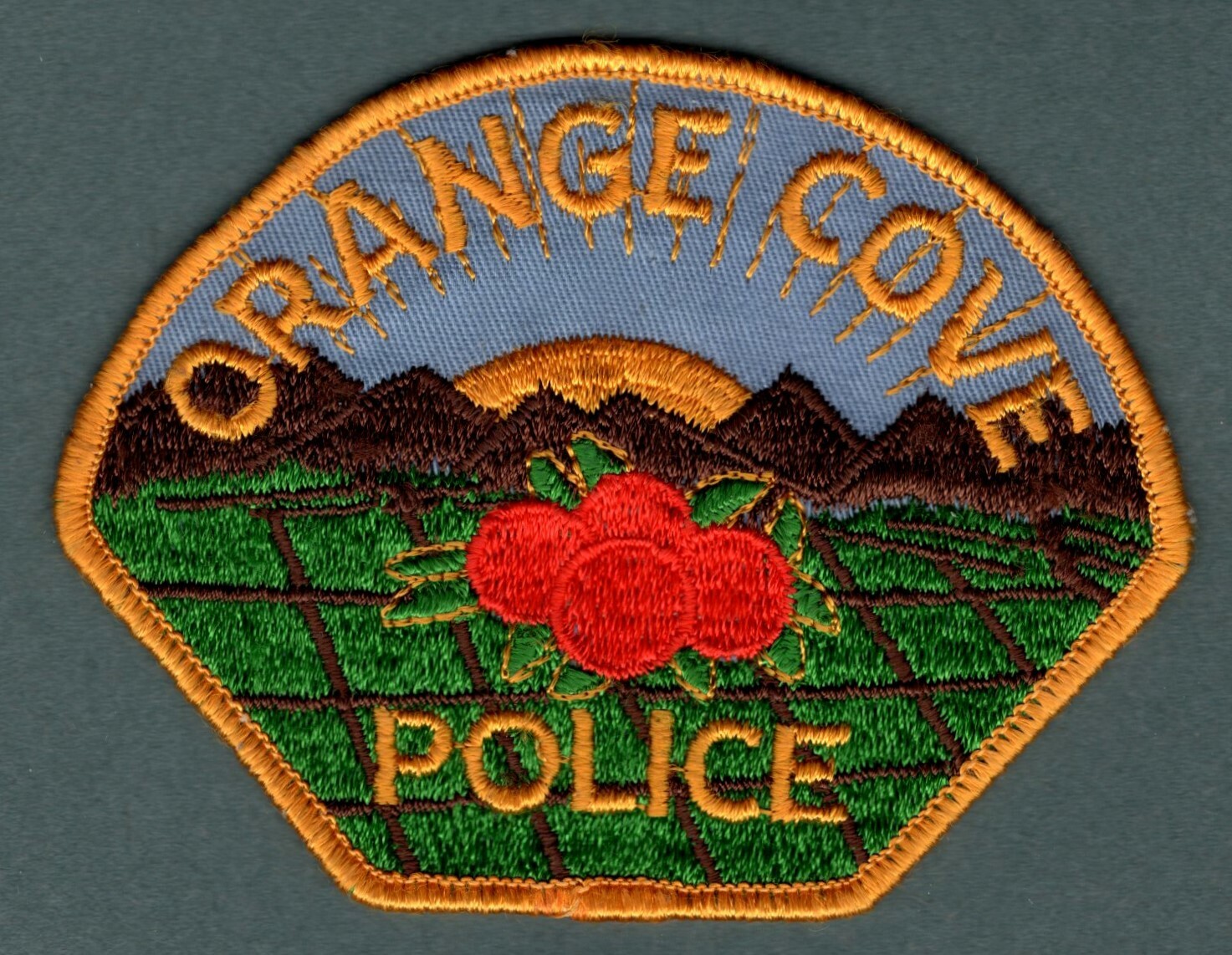 Orange Cove California Police Patch - 1st Issue Gold