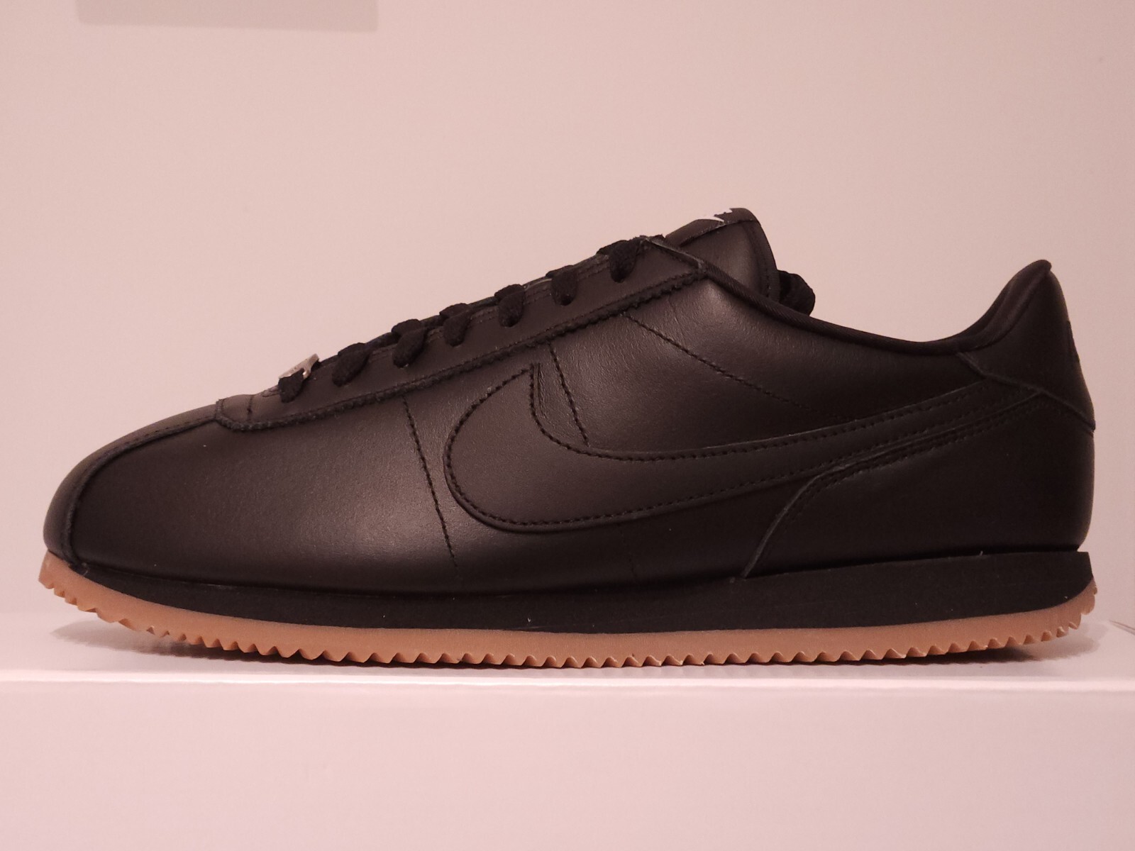 Men's Nike Cortez Prm Leather 2024 Triple Black Gum Rubber All Black All Sizes
