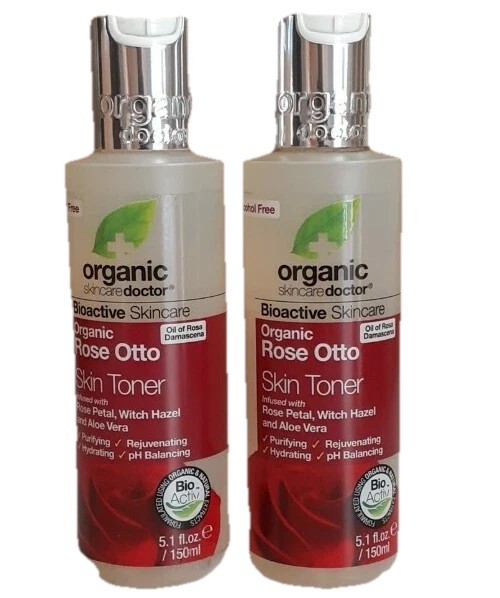 2 Pack Organic Doctor SkinCare Organic Rose Otto Skin Toner, 5.1 Oz Each