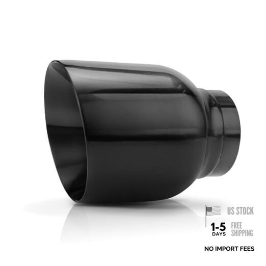 Exhaust Tips Black 2.5" Inlet, Muffler Tip with 2.5" ID - 4" OD - 5" Long Weld