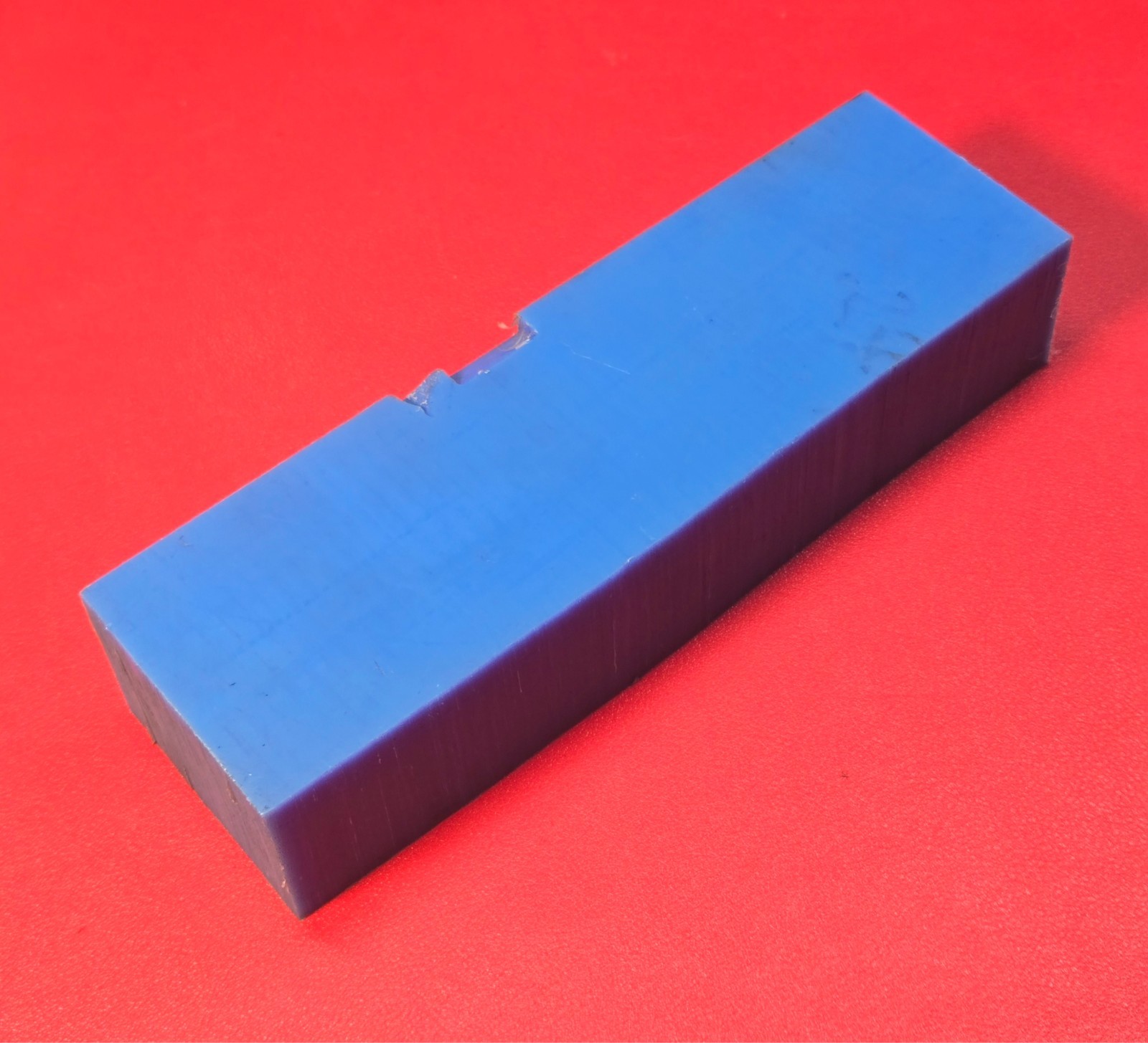 Nylon 6/6 Block 7.45"H,  2.21"W, 1.525" Thick, 1 Lb, 1.3 oz. Blue Bar Stock