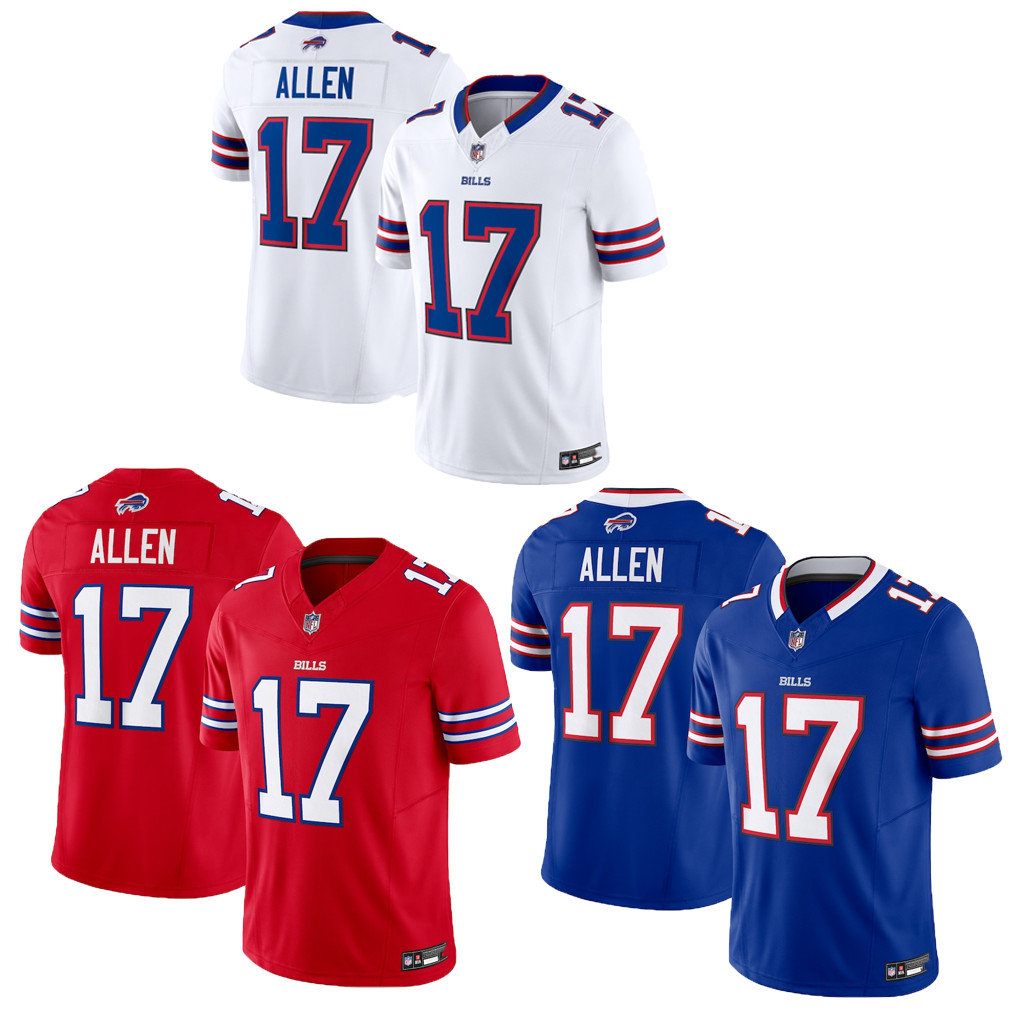 NWT Men's/Youth Bills #17 Josh Allen Red/Royal/White Stitched Game Player Jersey