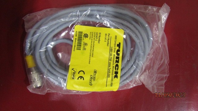 NEW TURCK RK4.4T-3 Cable, Sensor, 4 pin 12mm, with 3 meters cable