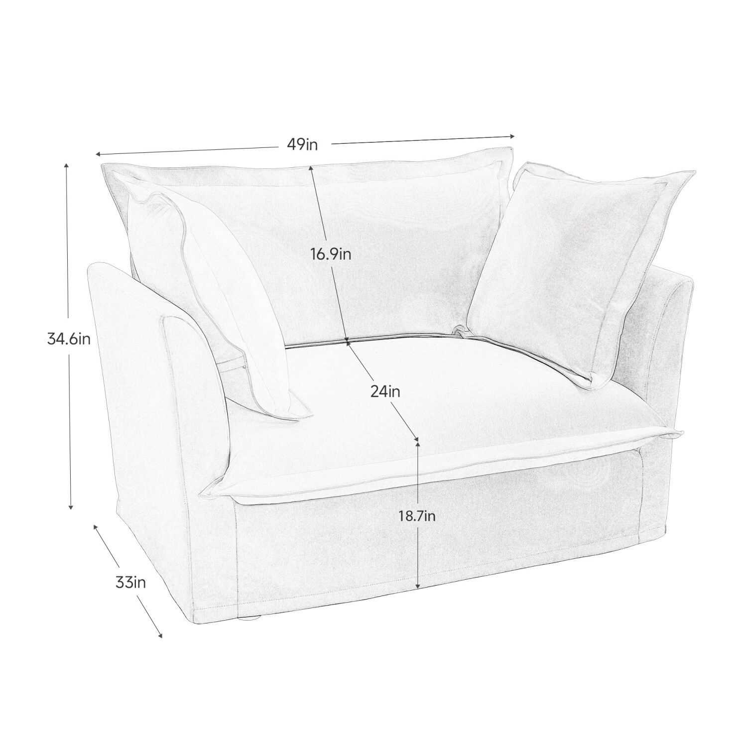 Single Sofa Upholstered Armchair Living Room Furniture with Pillows Green/Blue