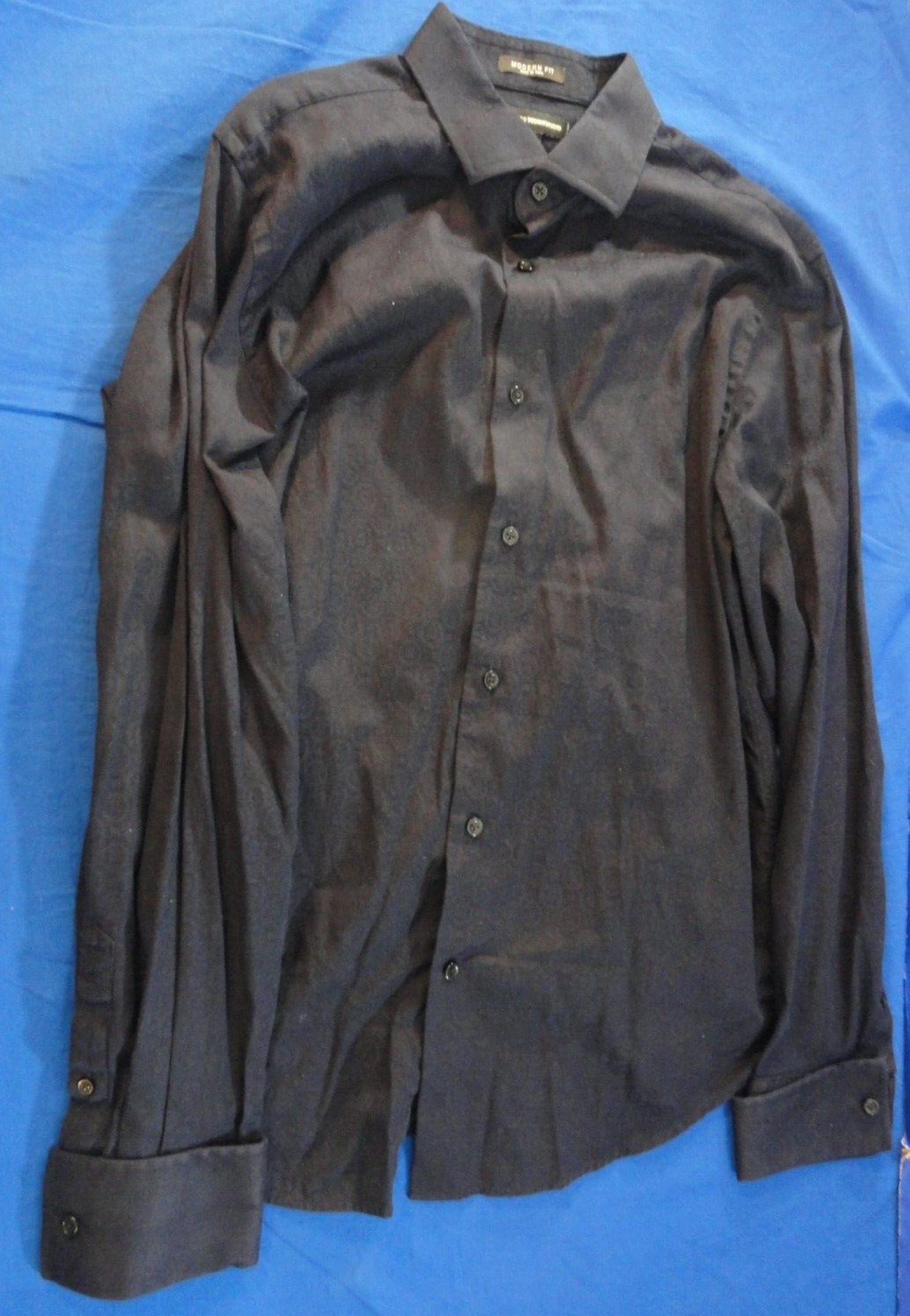 EXPRESS 100% COTTON DARK BLUE FORMAL LONG SLEEVE BUTTON MENS SHIRT L 16 - 16.5