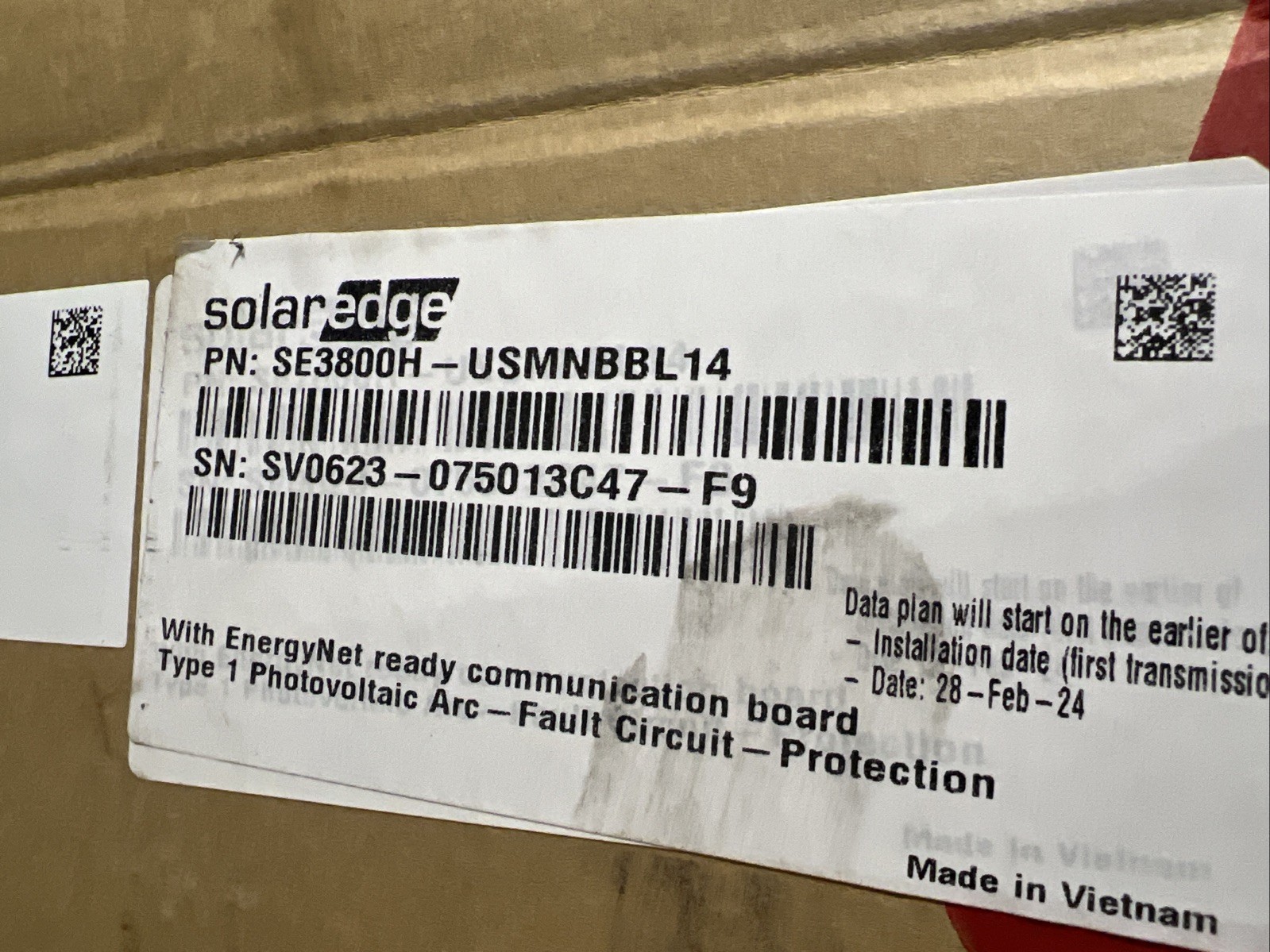 SolarEdge SE3800H-USMNBBL14 Single Phase Energy Hub Inverter W/ Prism 3800W 240V